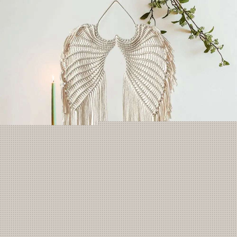 Macrame Wing Tapestry Boho Style Hand-woven Wall Hanging Ornaments with Tassels Symmetrical Background Wall Decoration Writings On The Wall 