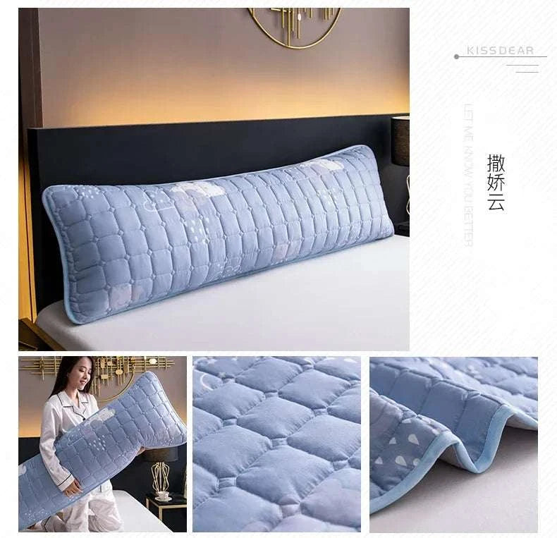 Solid Color Quilted Design Long Pillowcase Bedding Body Pillow Cover Pillow Case For Healthy Standard 48*120cm/48*150cm/48*180cm Writings On The Wall 