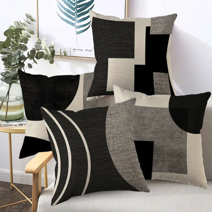 1/4pcs Abstract Geometric Throw Pillow Covers 45X45cm Modern Boho Black And White Decorative Cushion Cases Home Decor Writings On The Wall 