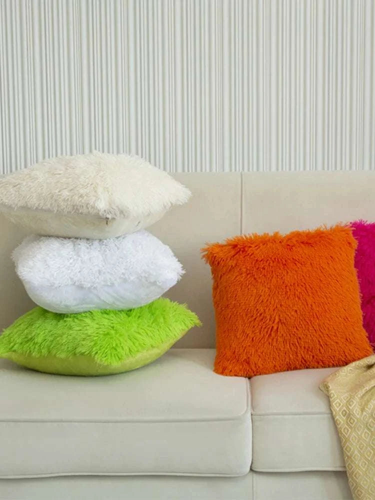 Pack of 2 Luxury Faux Fur Throw Pillow Cover Deluxe Decorative Plush Pillow Case Cushion Cover for Sofa Bedroom （no pillowcore） Writings On The Wall 