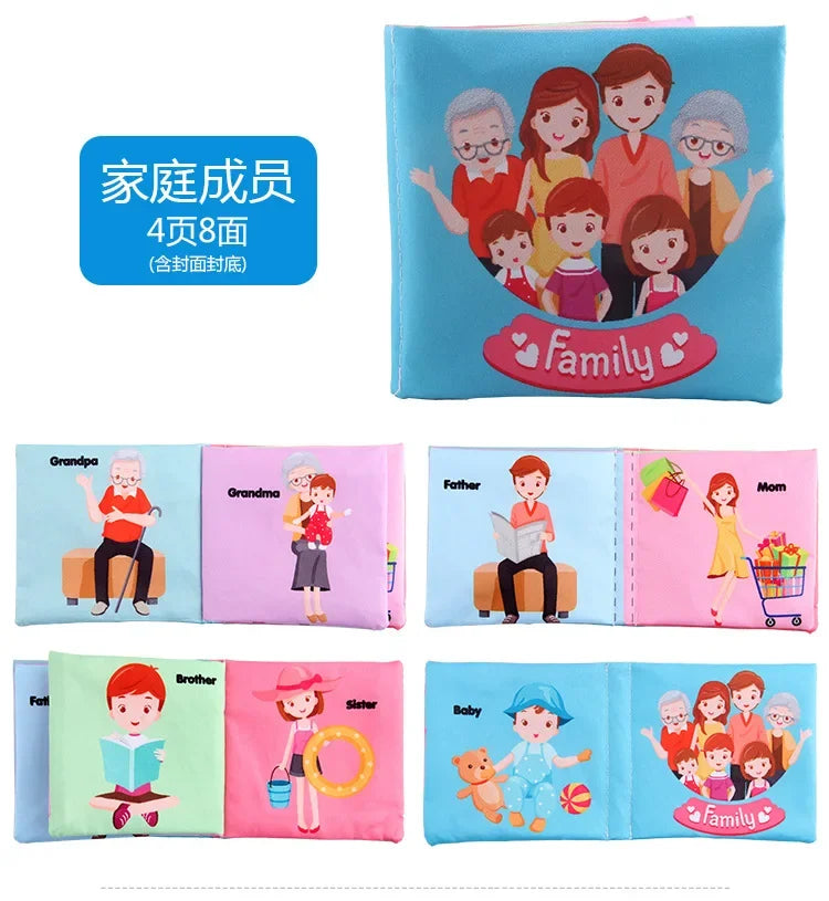 Baby Fabric Books 0-12 Monthes Educational Infant Early Learning Cloth Book Newborn Develop Cognize Reading Puzzle Toys