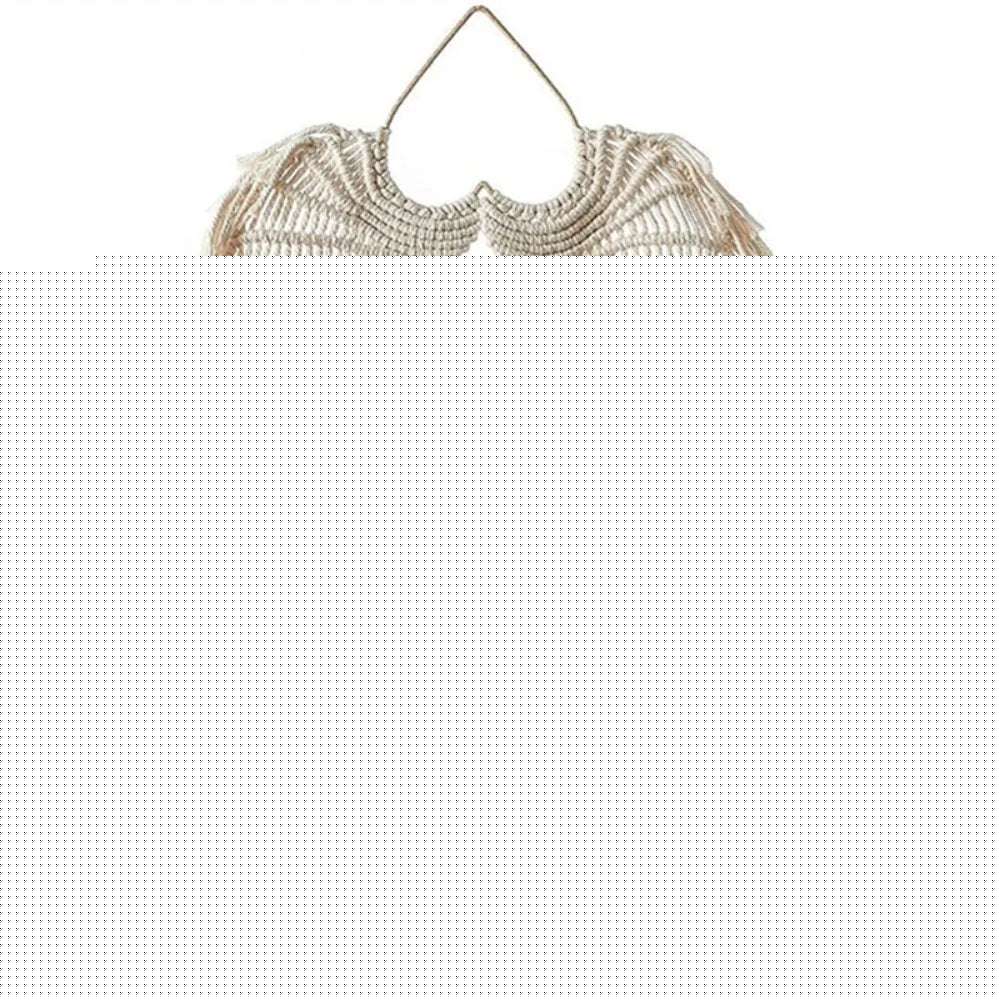 Macrame Wing Tapestry Boho Style Hand-woven Wall Hanging Ornaments with Tassels Symmetrical Background Wall Decoration Writings On The Wall 