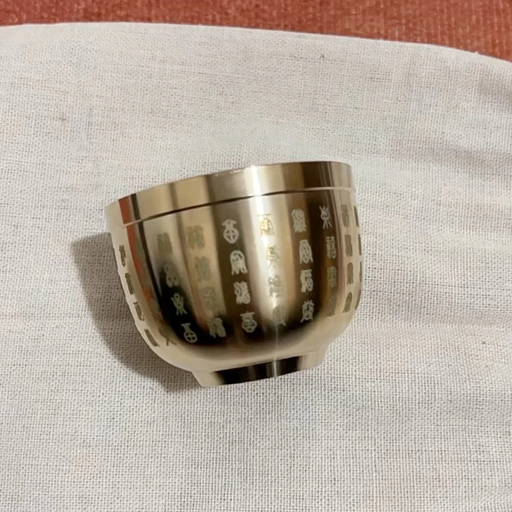 Gold Feng Shui Hundred Blessings Bowl Fine Workmanship Meaningful Gifts Copper Materials Exquisite Mini 4.5CM/6CM