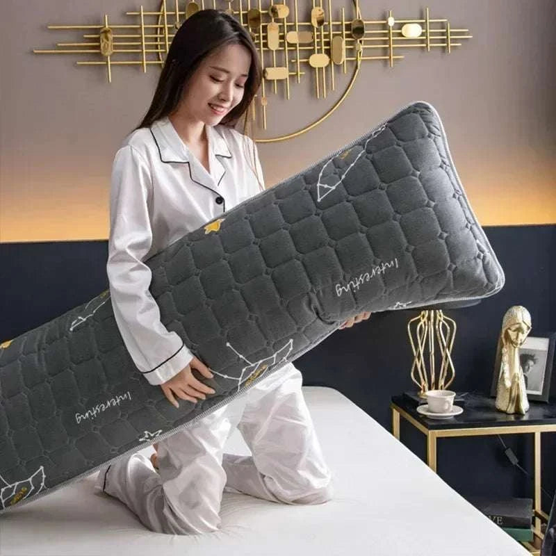 Solid Color Quilted Design Long Pillowcase Bedding Body Pillow Cover Pillow Case For Healthy Standard 48*120cm/48*150cm/48*180cm Writings On The Wall 