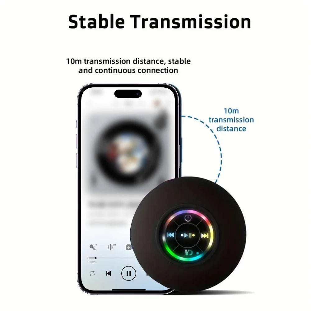 Portable Wireless Bluetooth Speaker LED IPX4 Waterproof Loudspeaker Outdoor Bathroom Large Suction Cup Mini Stereo Sound Box Writings On The Wall 