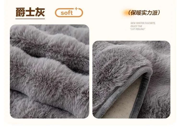 Thicken Imitation Rabbit Fur Plush Sofa Slipcover Non-slip Soft Sofa Towel Couch Cushion For Living Room Modern Home Decor Writings On The Wall 
