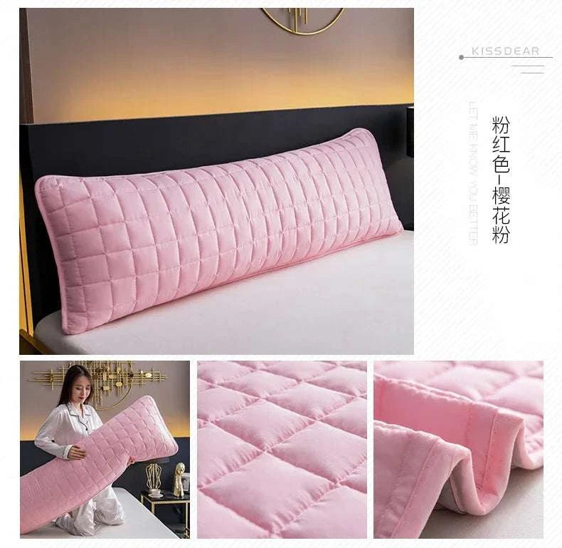 Solid Color Quilted Design Long Pillowcase Bedding Body Pillow Cover Pillow Case For Healthy Standard 48*120cm/48*150cm/48*180cm Writings On The Wall 
