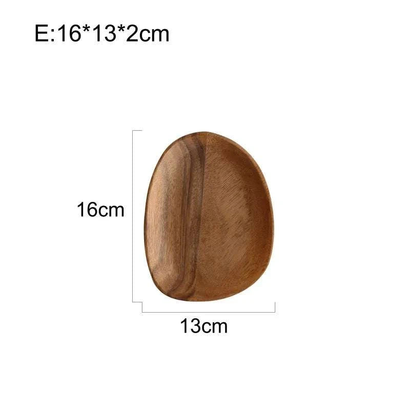 Solid Wood Dinner Plates Irregular Oval Serving Tray Fruit Dishes Dry Fruit Sushi Tea Tray Bread Wooden Plate Home Decoration Writings On The Wall 