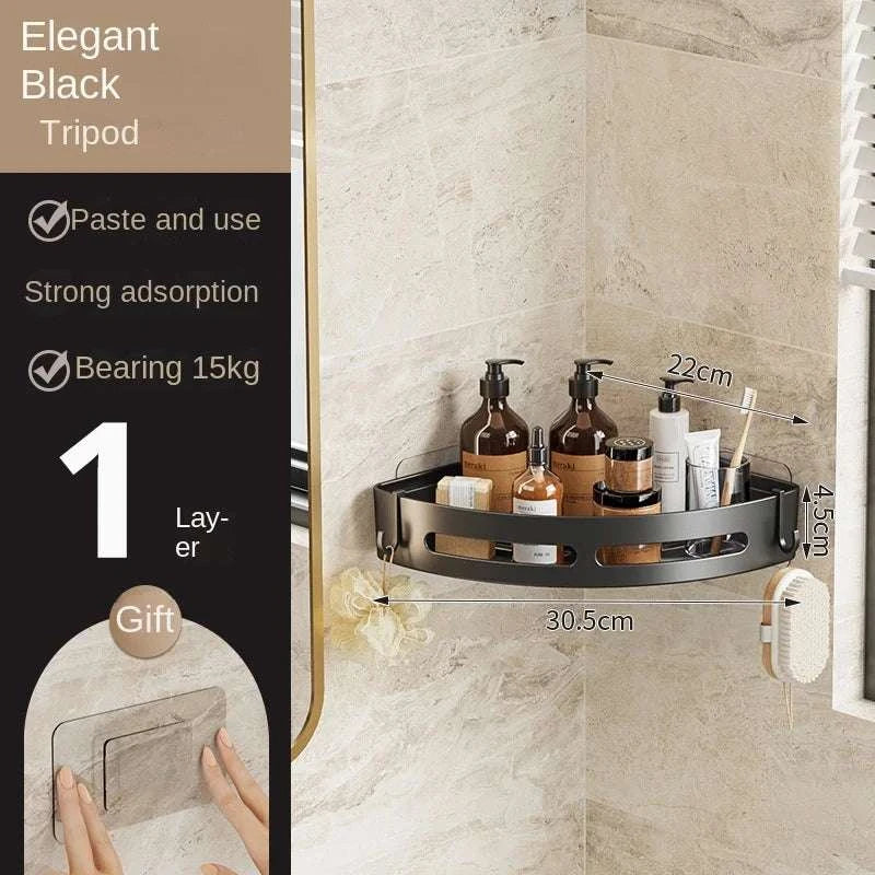 1/2/3pcs plastics Bathroom Shampoo Holder Adhensive Shower Caddy Shelves Storage No Drill Shelf Corner Towel Holder Shelves Writings On The Wall 