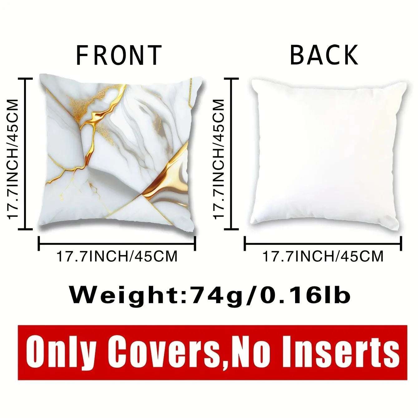 1pc Marble Textured Throw Pillowcase, Bedding Throw Pillow Cover ForLiving Room Bedroom Sofa, No Pillow Insert, 17.71*17.71in Writings On The Wall 