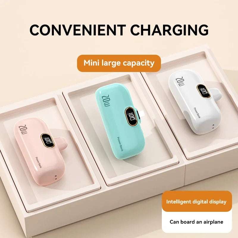 Xiaomi Mijia 30000mAh Mini Portable Power Bank Capsule Mobile Power Supply Emergency External Battery Fast Charger For iPhone 16 Writings On The Wall 