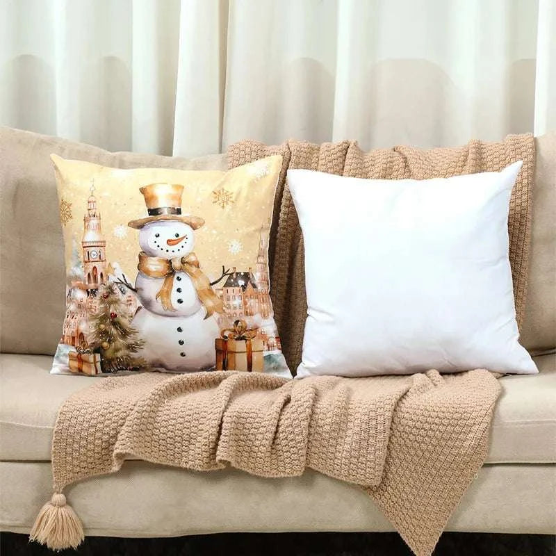 4pcs Merry Christmas Cushion Cover Home Decorations 2025 Christmas Ornament Pillow Case Xmas Navidad Gifts New Year Gifts 2026 Writings On The Wall 