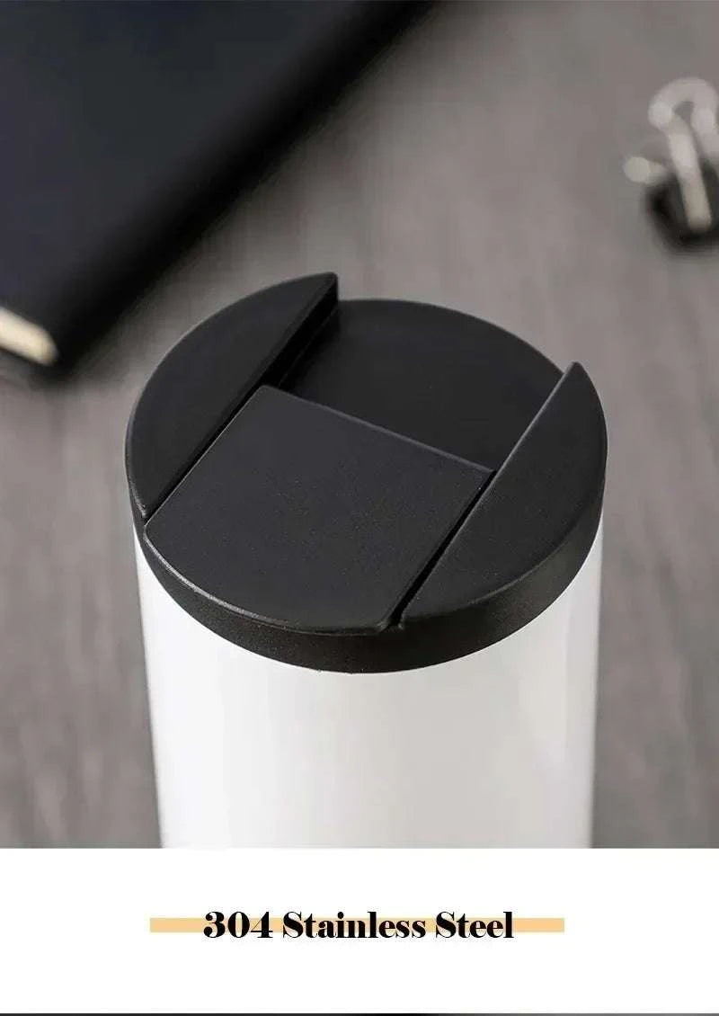 High Quality 304 Stainless Steel Travel Coffee Mug 400ML Double Wall Insulated Leak Proof Cup for Home Office Christmas Present Writings On The Wall 