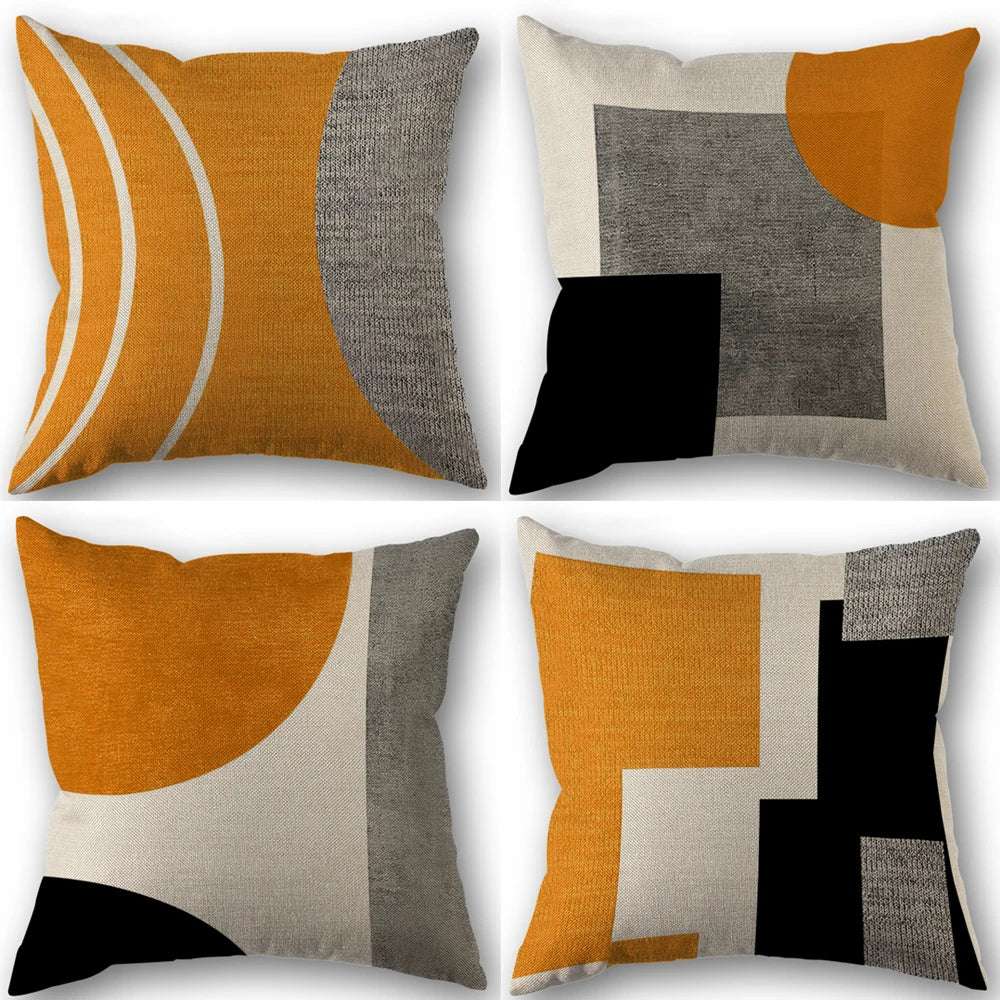1/4pcs Abstract Geometric Throw Pillow Covers 45X45cm Modern Boho Black And White Decorative Cushion Cases Home Decor Writings On The Wall 