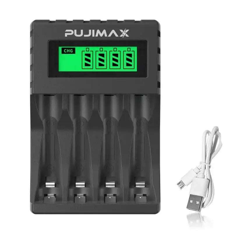 4 Slots Inteligent LCD Display Battery Charger Suitable for 1.2V AAAVAA Ni-Cd/Ni-Mh Rechargeable Battery Fast Charging Durable Writings On The Wall 