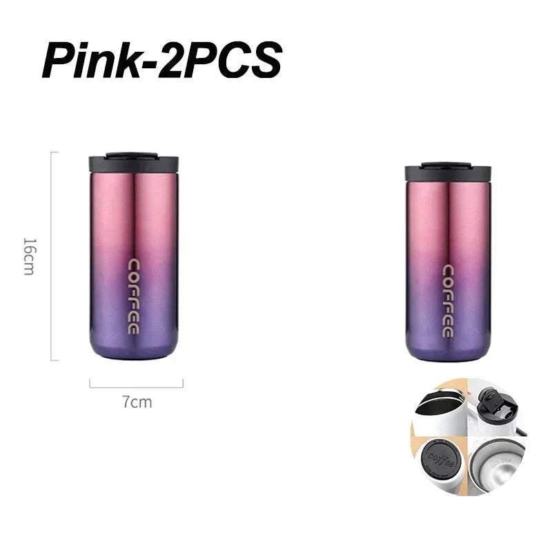 High Quality 304 Stainless Steel Travel Coffee Mug 400ML Double Wall Insulated Leak Proof Cup for Home Office Christmas Present Writings On The Wall 