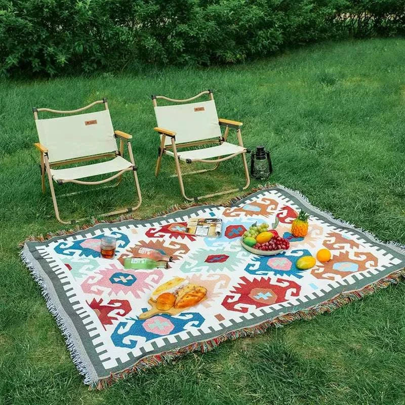 1pc Outdoor blanket, picnic mat, home bed sheet, checkered sofa, throwing camping blanket, tent mat, warm blanket, tear resistan Writings On The Wall 