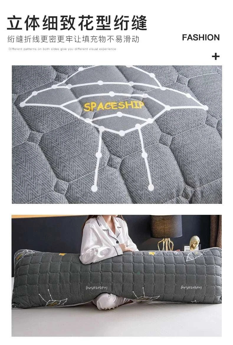 Solid Color Quilted Design Long Pillowcase Bedding Body Pillow Cover Pillow Case For Healthy Standard 48*120cm/48*150cm/48*180cm Writings On The Wall 