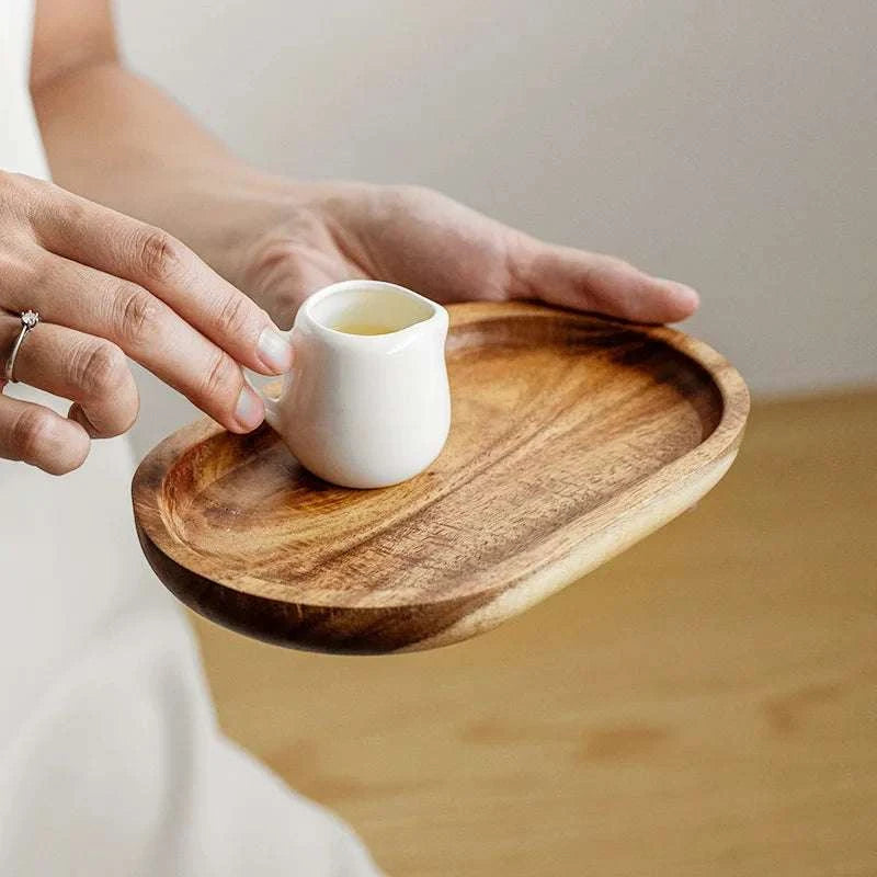 Walnut Wooden Tray Ins Wind Small Wooden Plate Japanese Rectangular Dinner Plate Cake Bread Coffee Tea Solid Wood Plate Tray Writings On The Wall 