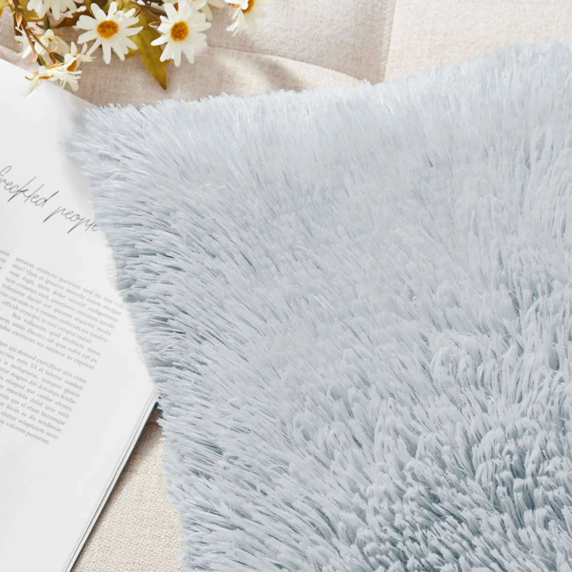 Pack of 2 Luxury Faux Fur Throw Pillow Cover Deluxe Decorative Plush Pillow Case Cushion Cover for Sofa Bedroom （no pillowcore） Writings On The Wall 