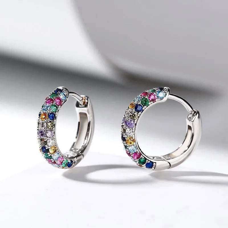 Crystal Lymphatic Drainage Earrings Colorful Crystal Round Hoop Earrings Fashion Magnetotherapy Weight Loss Slimming Jewelry Writings On The Wall 