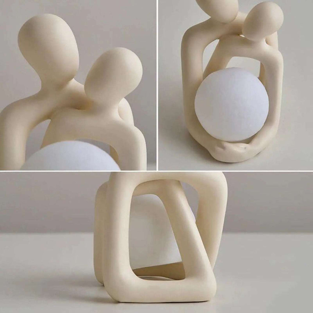 Heartwarming Loving Couple Resin Statue - A Timeless Modern Home Decor Accent for Bookshelves, Office Desks, and Nightstands Writings On The Wall 