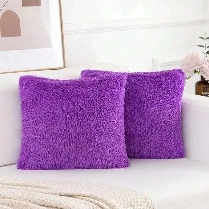 Pack of 2 Luxury Faux Fur Throw Pillow Cover Deluxe Decorative Plush Pillow Case Cushion Cover for Sofa Bedroom （no pillowcore） Writings On The Wall 