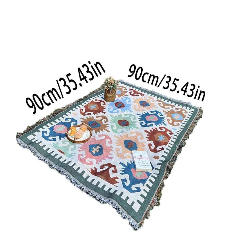 1pc Outdoor blanket, picnic mat, home bed sheet, checkered sofa, throwing camping blanket, tent mat, warm blanket, tear resistan Writings On The Wall 