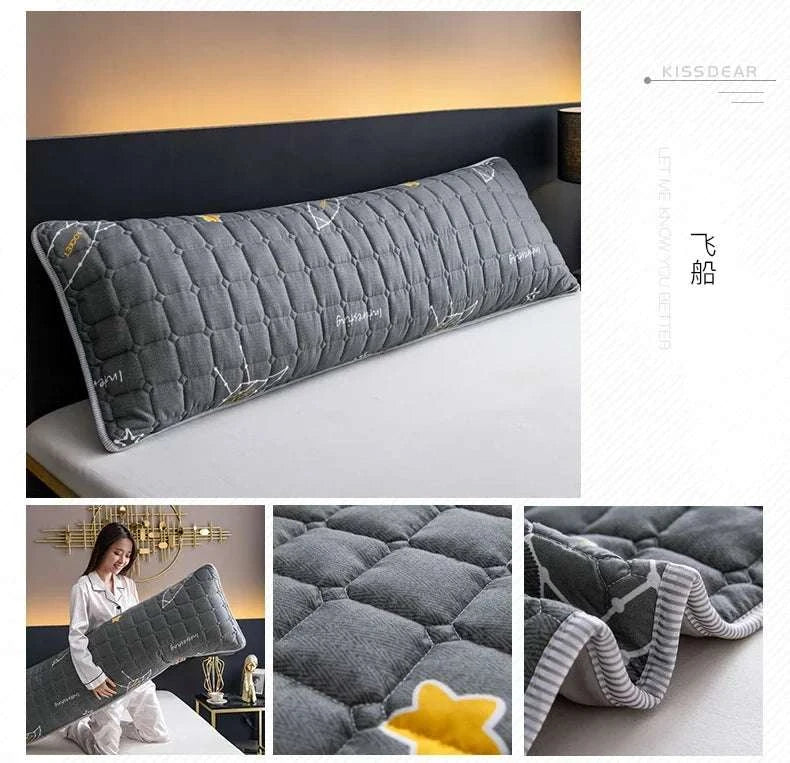 Solid Color Quilted Design Long Pillowcase Bedding Body Pillow Cover Pillow Case For Healthy Standard 48*120cm/48*150cm/48*180cm Writings On The Wall 