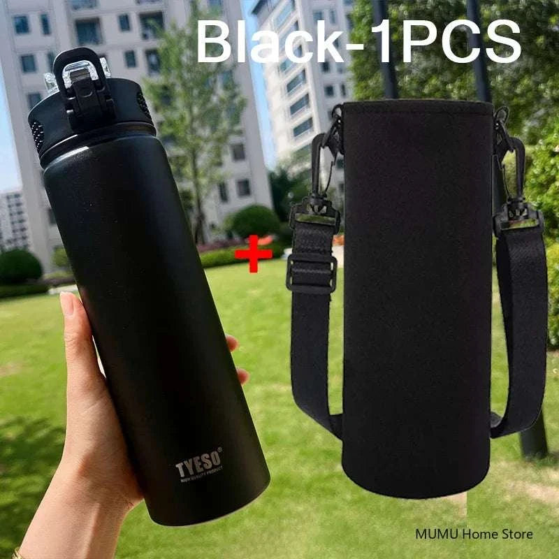 TYESO 600/750ML Thermos Bottle With Straw Stainless Steel Car Thermal Cup Sports Water Bottles Keeps Cold and Heat Thermal Mug Writings On The Wall 