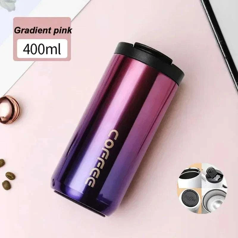 High Quality 304 Stainless Steel Travel Coffee Mug 400ML Double Wall Insulated Leak Proof Cup for Home Office Christmas Present Writings On The Wall 