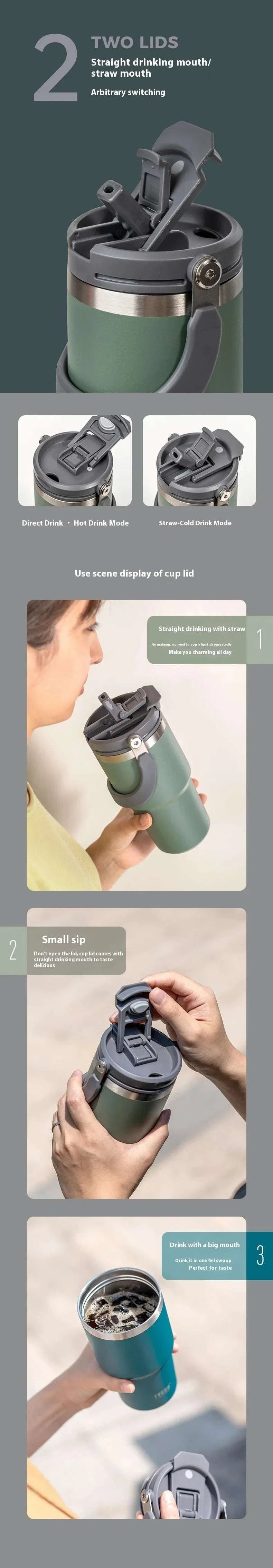 Tyeso Stainless Steel Coffee Cup Cold And Hot Double-layer Insulated Cup Tumbler Thermo Water Bottle Car Travel Mug Vacuum Cup Writings On The Wall 