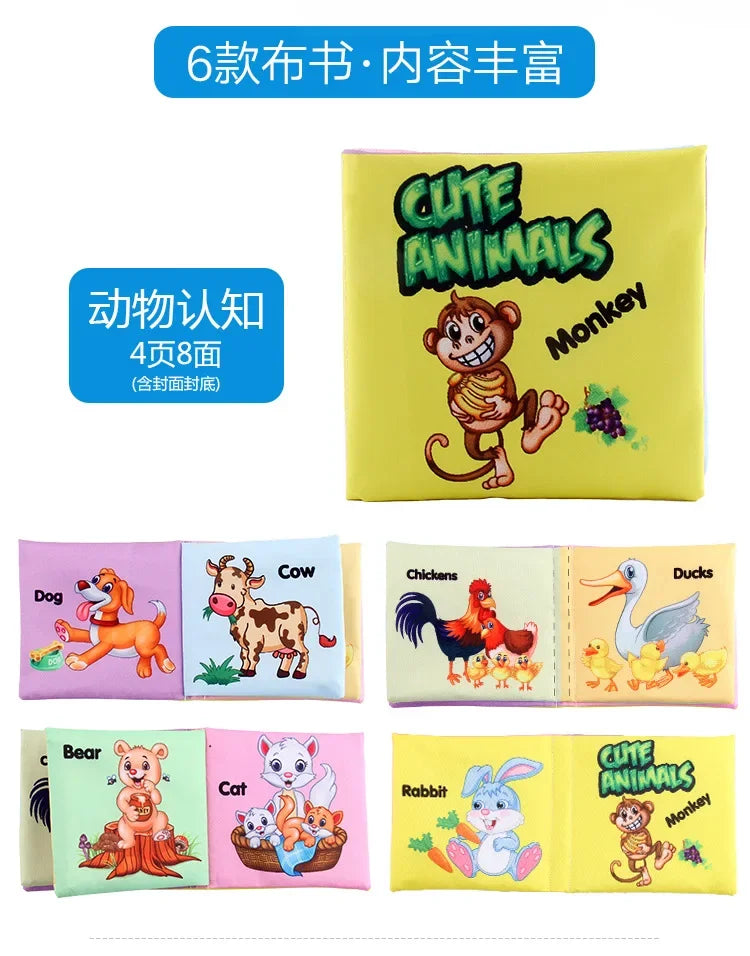 Baby Fabric Books 0-12 Monthes Educational Infant Early Learning Cloth Book Newborn Develop Cognize Reading Puzzle Toys