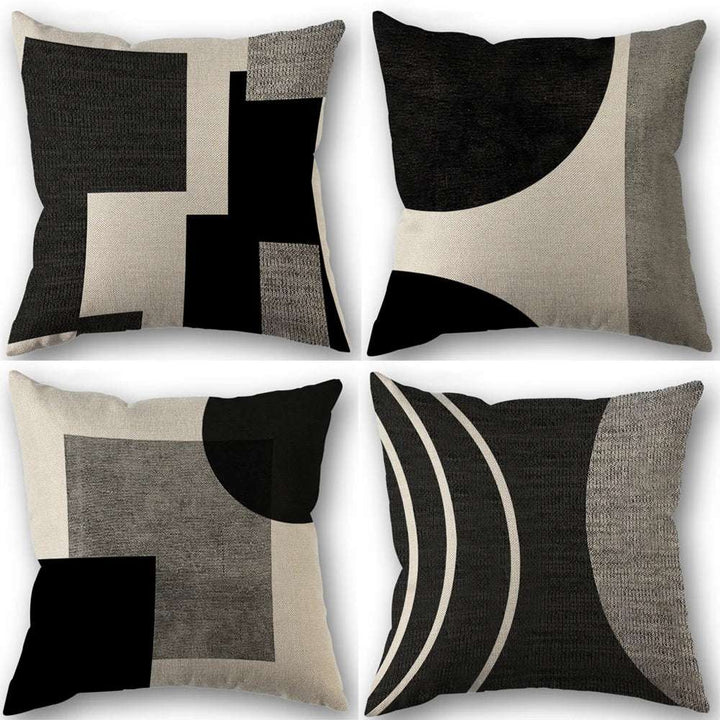 1/4pcs Abstract Geometric Throw Pillow Covers 45X45cm Modern Boho Black And White Decorative Cushion Cases Home Decor Writings On The Wall 