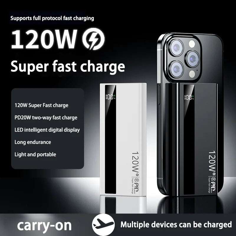 Xiaomi 120W 200000mAh Power Bank High Capacity Digital Display Fast Charging Powerbank Portable Battery Charger For iPhone Writings On The Wall 