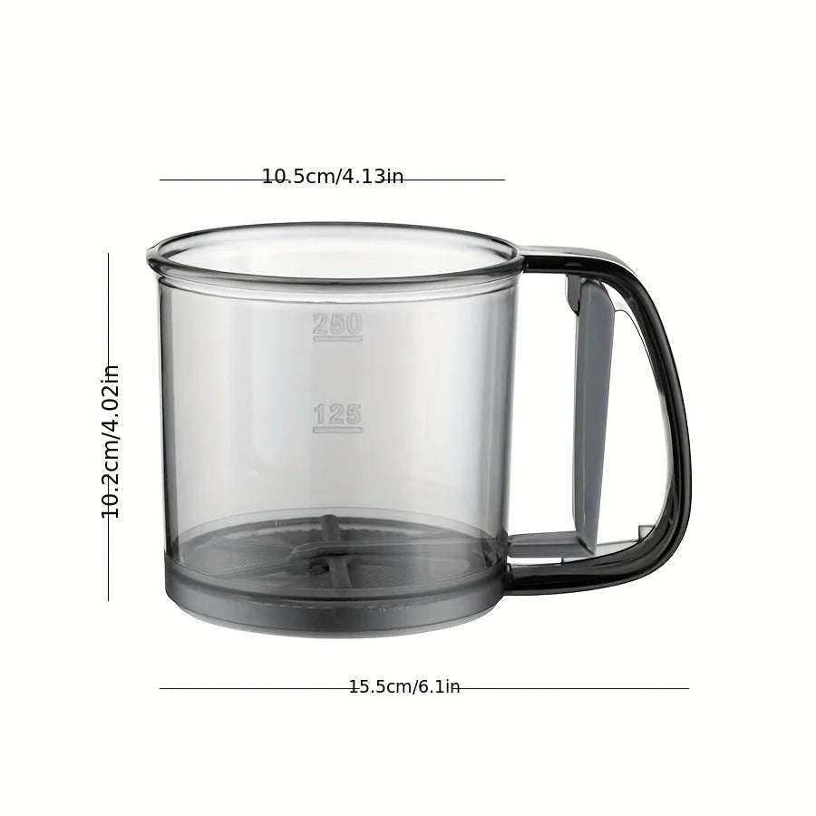 Semi-Automatic Flour Sifter With Hand Press Design Transparent Flour Sieve Non-stick Baking Tools Kitchen Gadgets Accessories Writings On The Wall 
