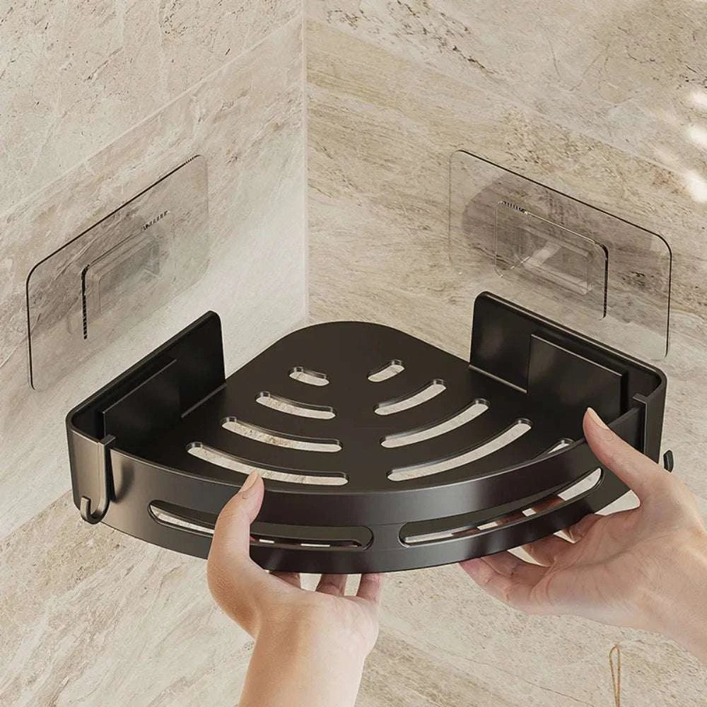 1/2/3pcs plastics Bathroom Shampoo Holder Adhensive Shower Caddy Shelves Storage No Drill Shelf Corner Towel Holder Shelves Writings On The Wall 
