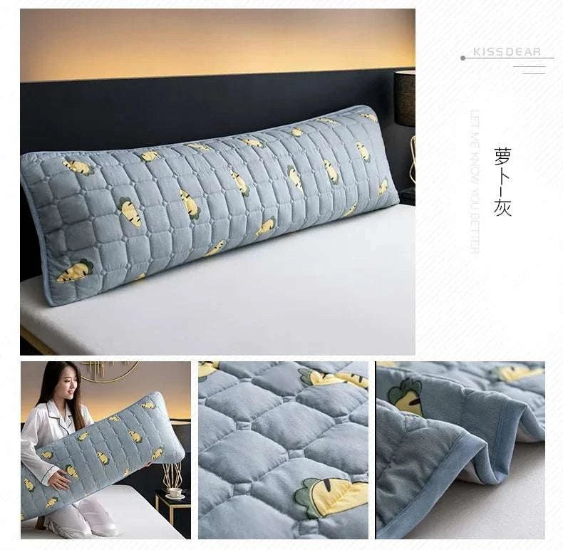 Solid Color Quilted Design Long Pillowcase Bedding Body Pillow Cover Pillow Case For Healthy Standard 48*120cm/48*150cm/48*180cm Writings On The Wall 
