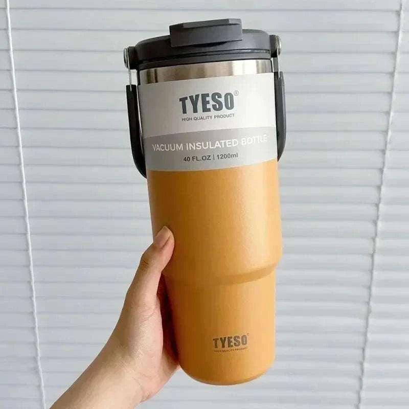 Tyeso Stainless Steel Coffee Cup Cold And Hot Double-layer Insulated Cup Tumbler Thermo Water Bottle Car Travel Mug Vacuum Cup Writings On The Wall 