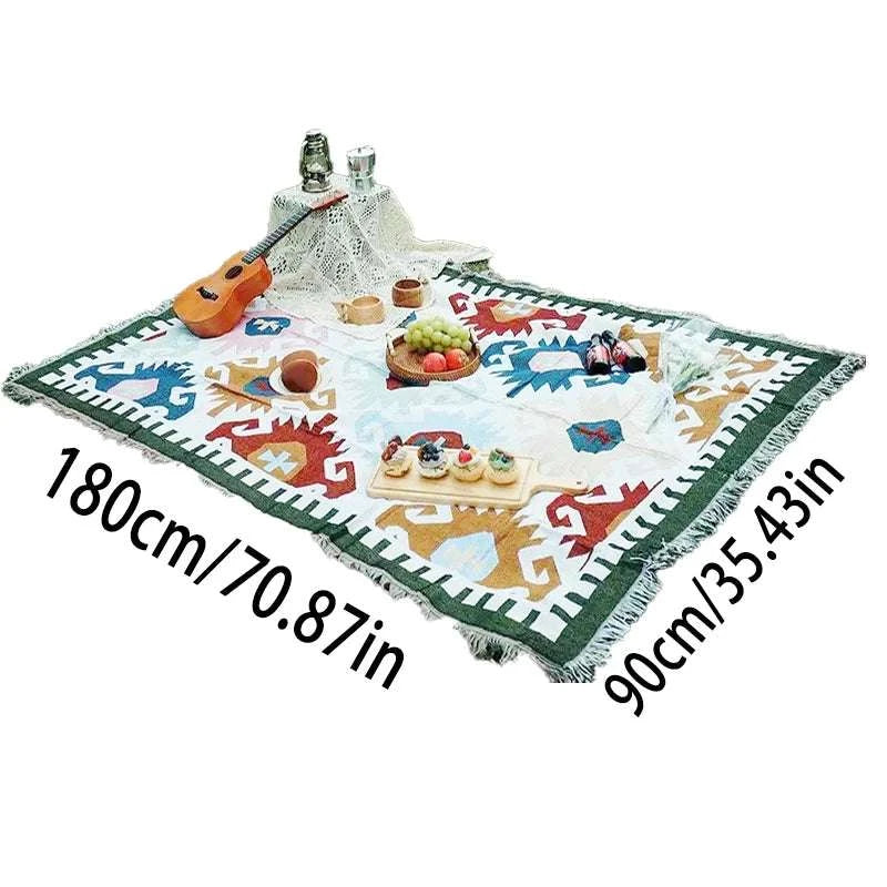 1pc Outdoor blanket, picnic mat, home bed sheet, checkered sofa, throwing camping blanket, tent mat, warm blanket, tear resistan Writings On The Wall 
