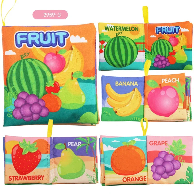 Baby Fabric Books 0-12 Monthes Educational Infant Early Learning Cloth Book Newborn Develop Cognize Reading Puzzle Toys