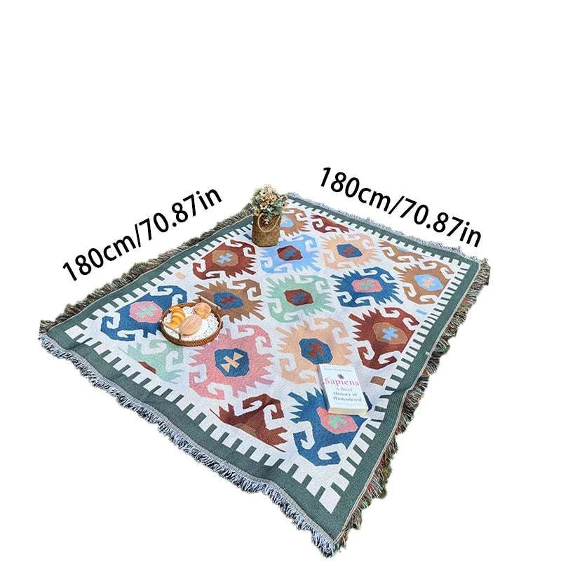 1pc Outdoor blanket, picnic mat, home bed sheet, checkered sofa, throwing camping blanket, tent mat, warm blanket, tear resistan Writings On The Wall 