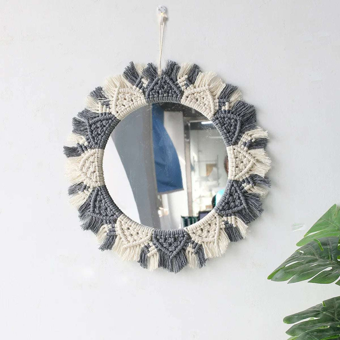 Wall Mirror Macrame Decorative Mirrors Boho Home Decor Wall Hanging Mirror for Living Room Decoration Bedroom Baby Nursery Gift Writings On The Wall 