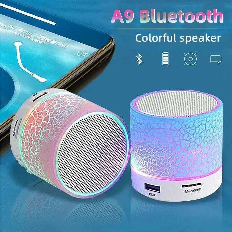 Mini Bluetooth Speaker Wireless Loudspeaker Crack LED SD Card USB Subwoofer Portable MP3 Music Sound Column for PC Mobile Phone Writings On The Wall 