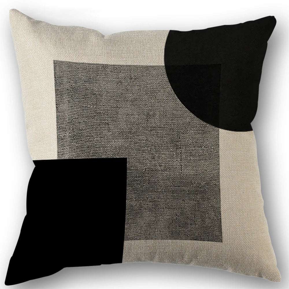 1/4pcs Abstract Geometric Throw Pillow Covers 45X45cm Modern Boho Black And White Decorative Cushion Cases Home Decor Writings On The Wall 