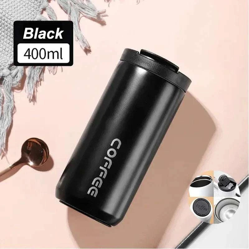 High Quality 304 Stainless Steel Travel Coffee Mug 400ML Double Wall Insulated Leak Proof Cup for Home Office Christmas Present Writings On The Wall 