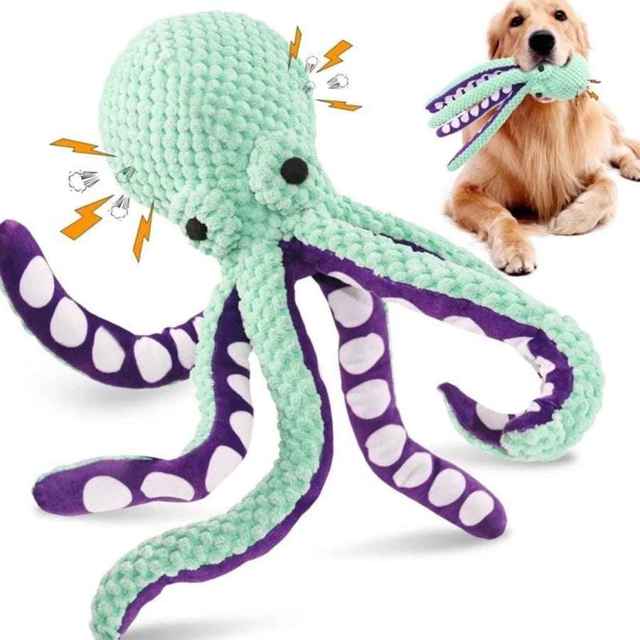 Dog pet plush octopus toy interactive sound anti-demolition home large and small dog boredom companion toy Writings On The Wall 