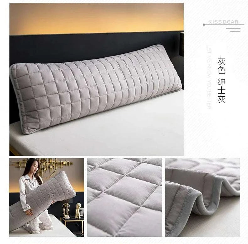 Solid Color Quilted Design Long Pillowcase Bedding Body Pillow Cover Pillow Case For Healthy Standard 48*120cm/48*150cm/48*180cm Writings On The Wall 