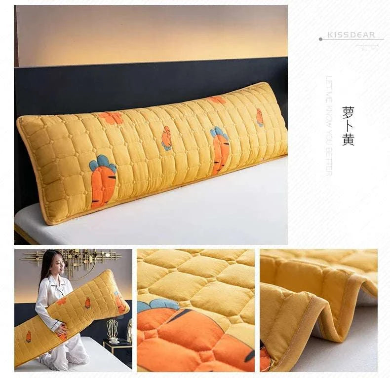 Solid Color Quilted Design Long Pillowcase Bedding Body Pillow Cover Pillow Case For Healthy Standard 48*120cm/48*150cm/48*180cm Writings On The Wall 