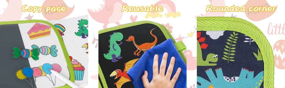 Montessori Portable Painting Book Set Magic Blackboard Coloring Pen Wiping Reusable Drawing Diy Puzzle Educational Toys Writings On The Wall 